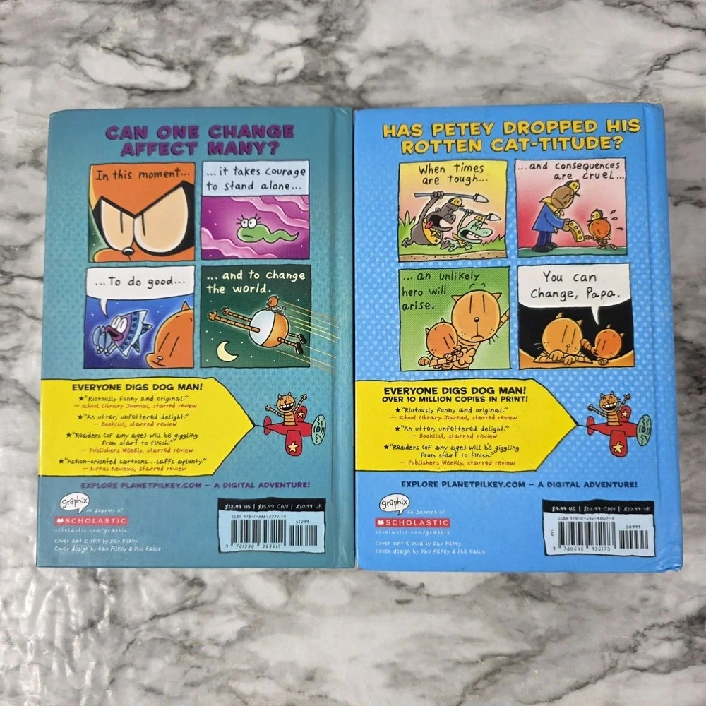 Dog Man Books Lot of 6 Hardcover Dav Pilkey Graphic Novels Pre-Owned Scholastic